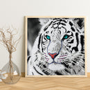 5D DIY Round Drill Diamond Painting White Tiger Kit Rhinestone Drawing Ornaments