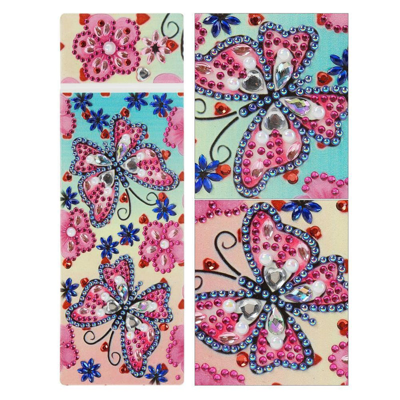 DIY Butterfly Special Shaped Diamond Painting 2 Grids Students Pencil Case Newly