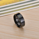 Temperature Ring Unisex Titanium Steel Finger Knuckle Ring (US 12 Black) Newly