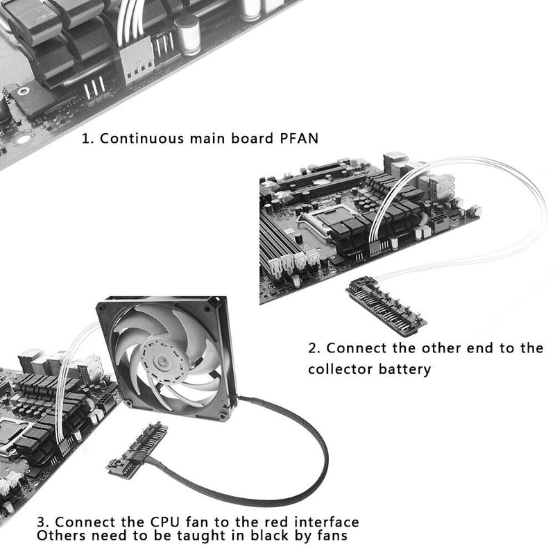 5-Port Desktop PC Cooler Cooling Fan Hub Splitter Controller for 4-Pin PWM Fan