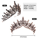 Goth Girls Baroque Queen Crown Tiaras for Women Crystal Wedding Crowns Black