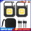 2x COB LED Mini Keychains Flashlight 500lm Waterproof Pocket Work Lamp (D)