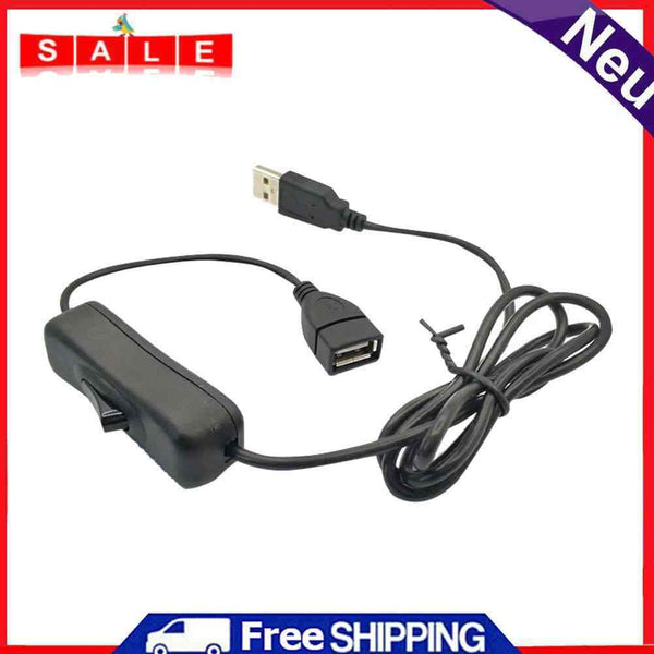 USB Male To Female Cable Extension with ON/OFF Switch 1m Fan Power Supply Wire