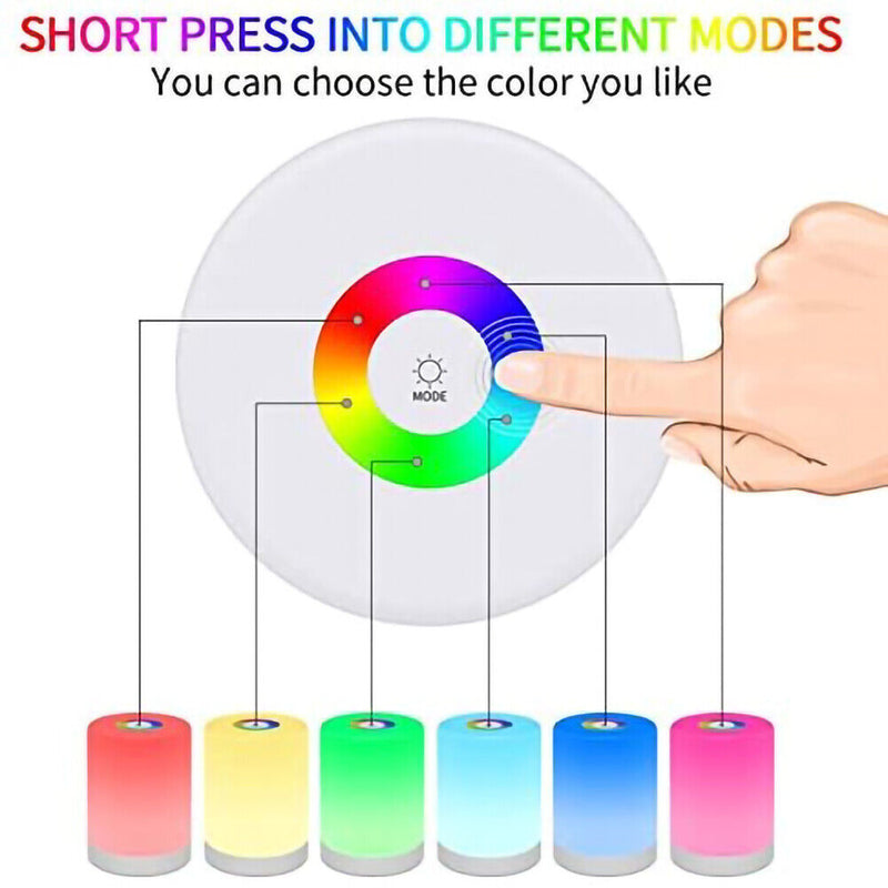 Kids Bedside Table Lamp Dimmable RGB Touch Color Change LED Night Light