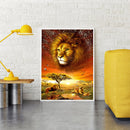 Full Round Drill 5D DIY Diamond Painting Lawn Lion Embroidery Rhinestone Picture