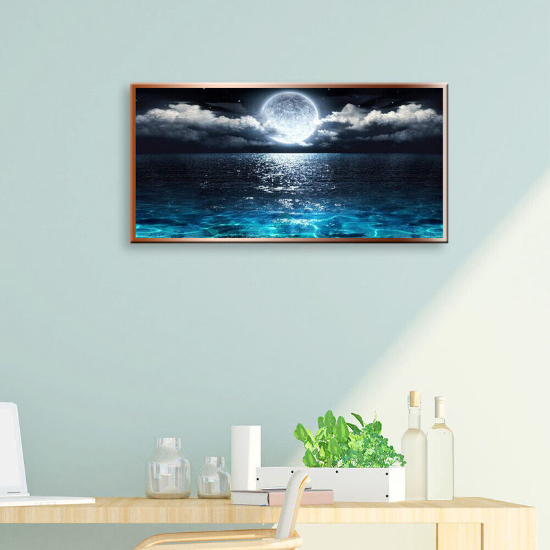 DIY 5D Mosaic Sea Moon Picture Full Drill Round Rhinestone Painting Kit Newly