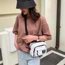 Unisex Shoulder Bag Oxford Handheld Crossbody Zip Satchel Handbag (White)