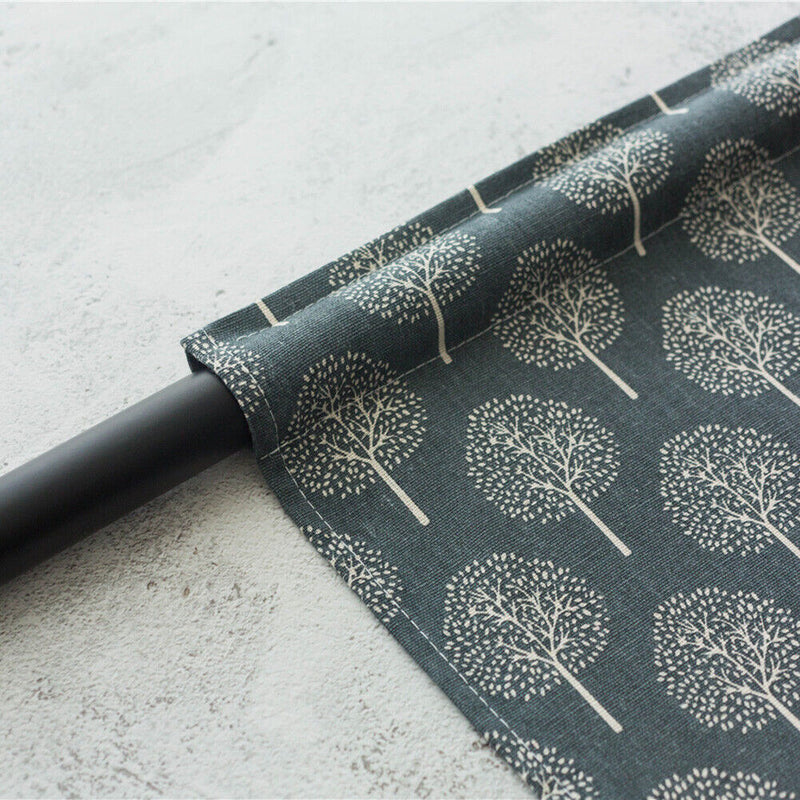 Short Curtain Shading Curtains Home Decor for Window Screen (Navy Tree) Newly