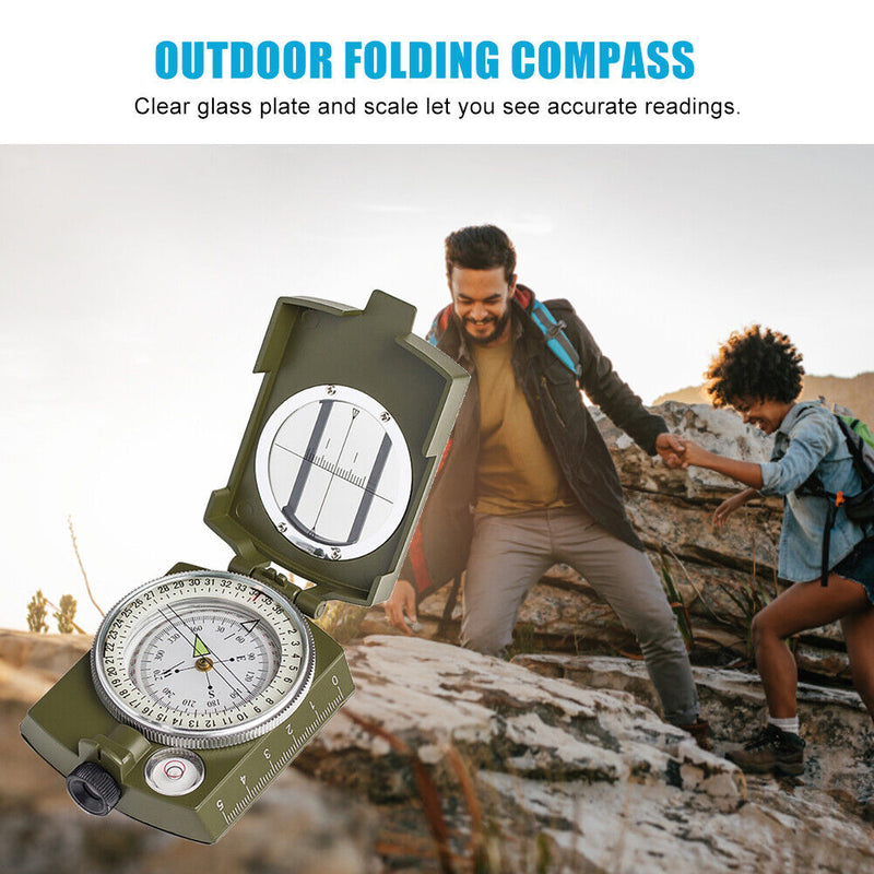 Multifunctional Folding Luminous Compass Camping Hiking Survival Compass Tool
