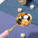 Wood Handle Sealing Wax Spoon Wax Bead Tablet Melting Spoons Craft (Pink) Newly