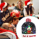 Glowing Knitted Christmas Hat Lights Knitted Santa Claus Decoration for Kids