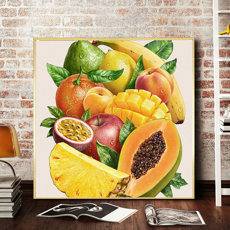 5D DIY Fruits Full Round Diamond Painting Kit Mosaic Picture Wall Art Decoration