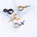Hoop Stainless Steel Piercing Earrings Pendant Ear Stud Cross Stars Dangle