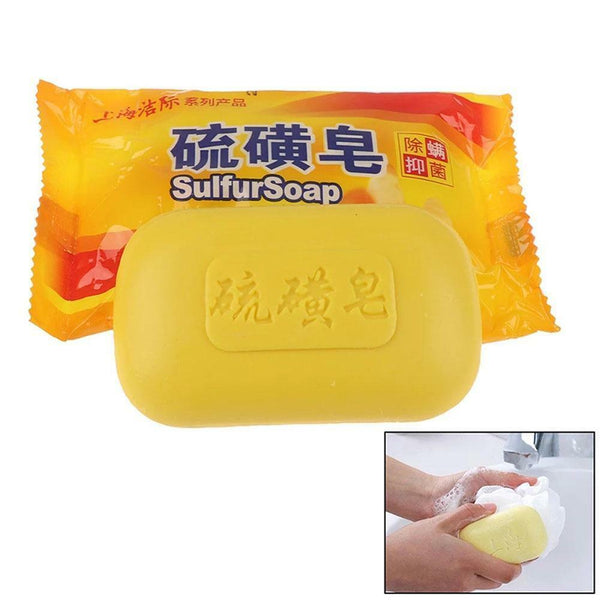 SULFUR SOAP Acne Pimples Blackhead Itchings Anti-Mites Scabies Fungus hot.