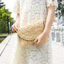 Women Corn Skin Clutch Straw Woven Female Wallet Casual Purse Cosmetic Handbags