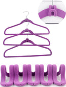 SAVE SPACE 10 x Home Mini Flocking Hangers Conctor Hook Cabinet Organize