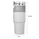 #A Stainless Steel Coffee Mug with Straw Thermal Water Cups Insulated Car Drinkw