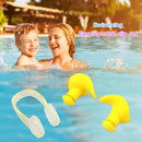 Soft Silicone Swimming Earplugs Nose Clip Set Soundproof Ear Plugs (Yellow)