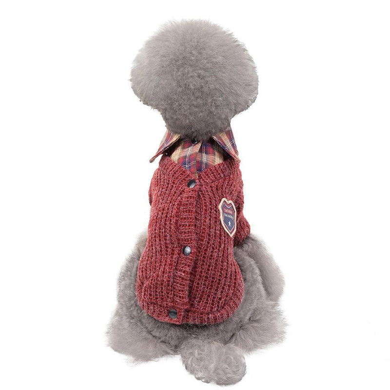 Pet Dog Cat Cute Lapel Sweater Winter Keep Warm Puppy Kitten Fashion Clothes