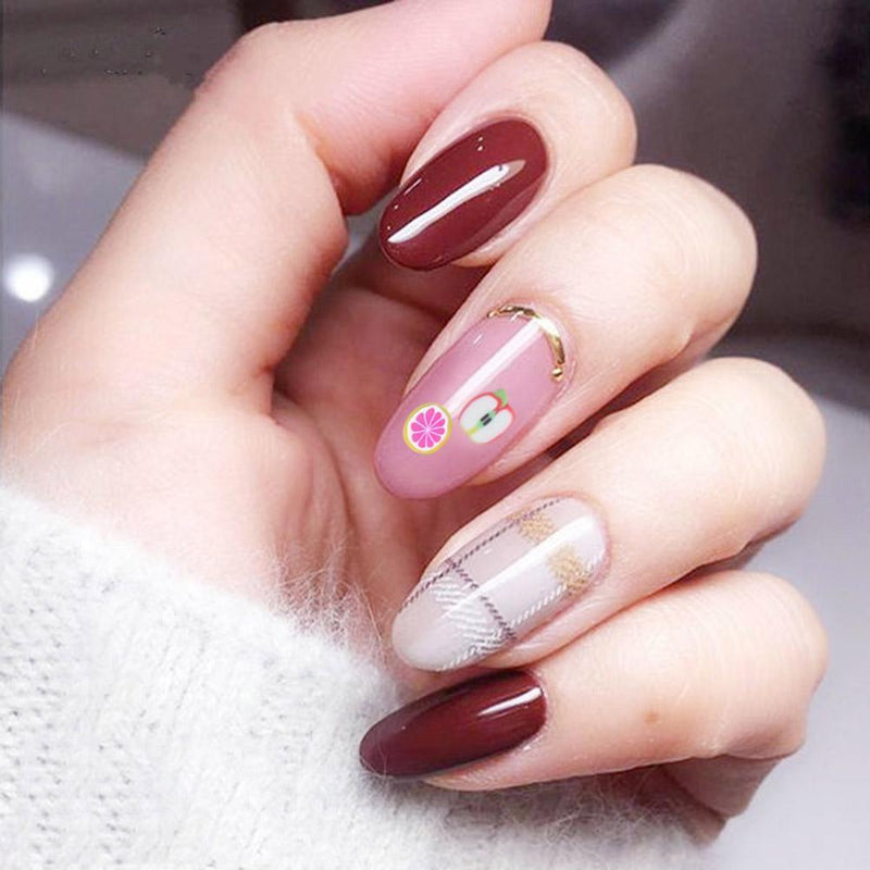 5*500pcs Nail Art Polymer Clay Nails Stickers Manicure Decor Tips (Fruit)