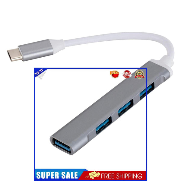 USB C Hub Splitter, USB 3.0 USB 2.0 4 in 1 Hub Dock Station Adapter (Grey)