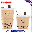 Creative Retractable Milk Tea Pencil Case School Stationery Storage Bags Cute