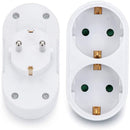 German Converter 1 to 2 Way European Conversion Plug Socket Adapter EU Standard