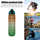 1L Sports Water Bottle with Marker Large Capacity Fitness Drink Cups (E) Newly