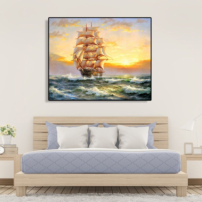 Painting By Numbers Kit DIY Vessel Canvas Oil Art Picture for Home Wall Decor