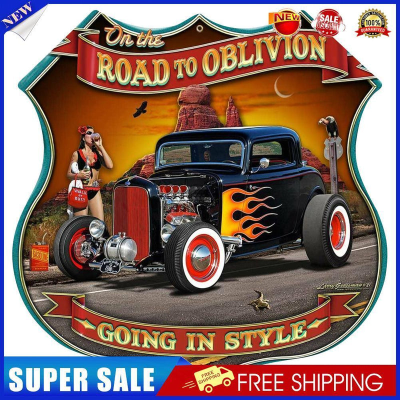 Shield Shape Car Retro Metal Plate Tin Sign Plaque for Bar Pub Club Cafe