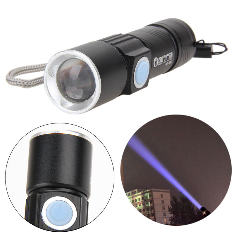 800LM LED Zoomable Waterproof USB Rechargeable Flashlight Outdoor, Hiking,