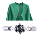 Flower Pattern Duck Clip Clasps Cardigan Clip Shawl Brooch Sweater Clips