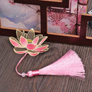 Leaf Tassel Chinese Style Painted Brass Bookmark Pagination Mark Book Clip