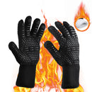 2pcs Outdoor Camping Barbecue Heat Resistance Silicone Gloves Oven Cooking Gl