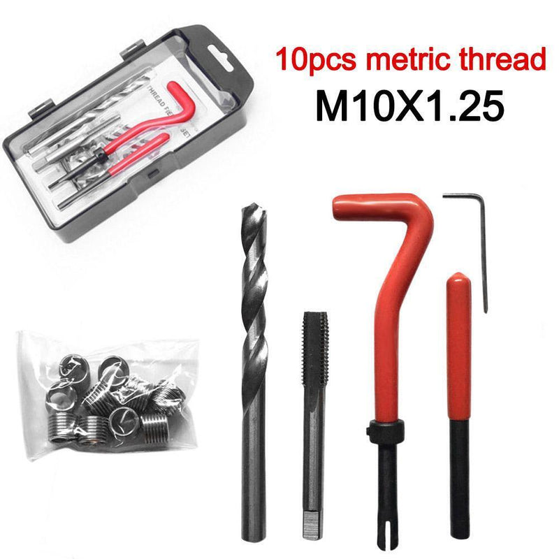 15pcs Helicoil Thread Repair Kit M10 x 1.25 with 10 Wire Thread Inserts Newly