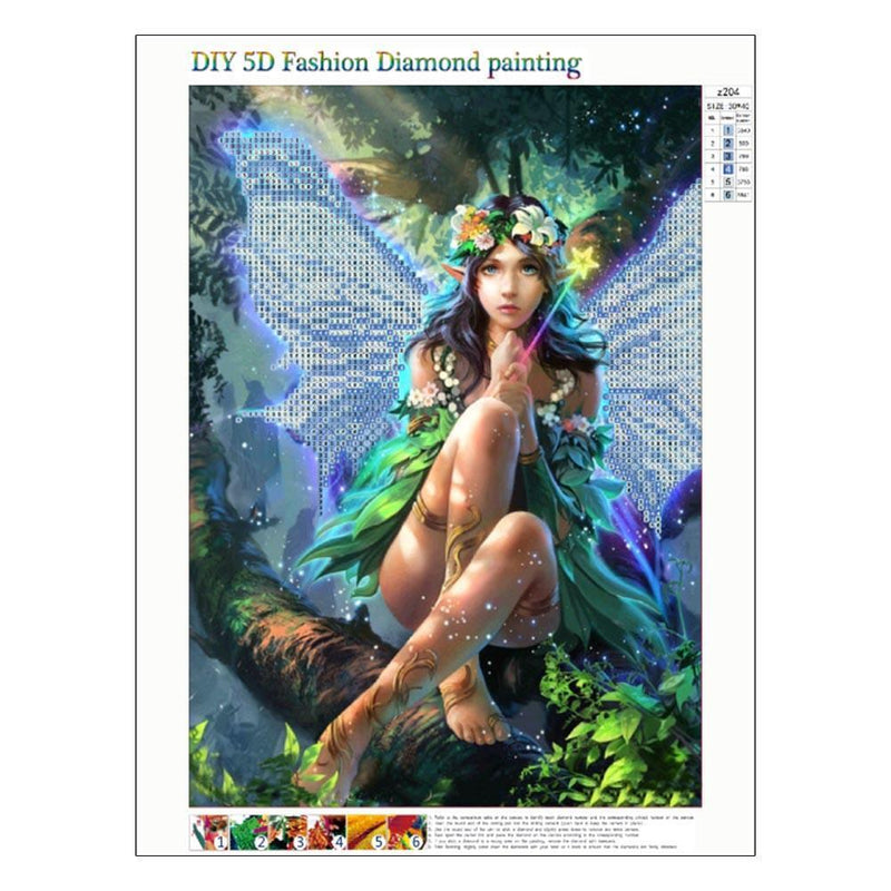 Micolot Butterfly Fairy 5D DIY Diamond Round Rhinestone Embroidery Paintings Artcraft for