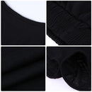Women Sports Suit Letter Print Black Tops Short Pants Tracksuits (XL)