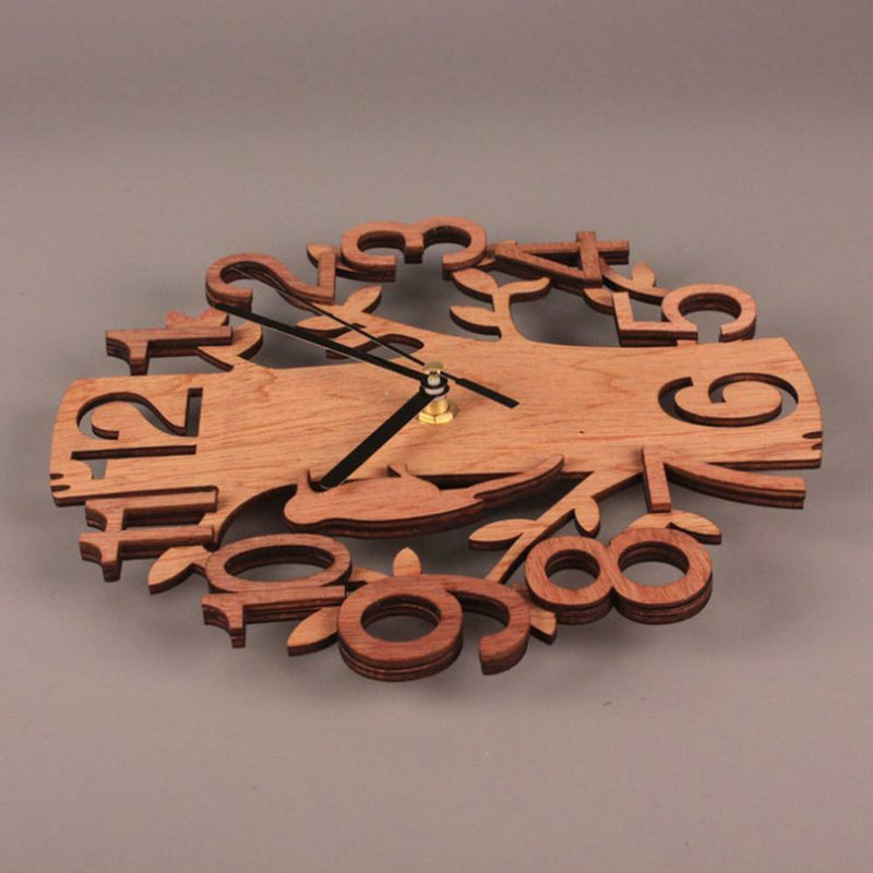 Wall Clock Tree-Shape Silent Non-Ticking Clock  Office Living Room Bedroom Decor