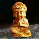 Mini Wooden Buddha Statue Statuette Handicrafts Ornaments Gift Craft Decor O0T4