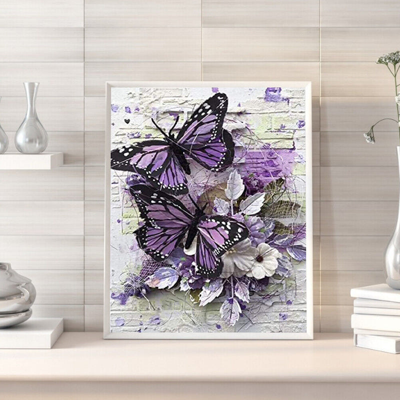 Purple Butterfly Oil Paint By Numbers Kits Canvas Picture DIY Wall Crafts Newly