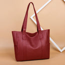 PU Leather Shoulder Handbag Solid Large Capacity Women Handbag Top-handle Bags