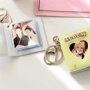 Color Hollow Love 16 Photos Keychain Card Holder Key Rings Mini Photo Album