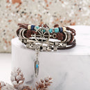Multi-Layer PU Braided Turquoise Bracelet Women Men Circle Bangles Jewelry