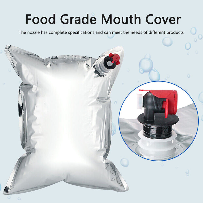 5pcs Aluminum Foil BIB Bag Juice Drink Storage Replacement Bag-in-Box with Tap