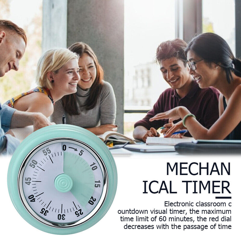 Kitchen Baking Countdown Magnetic Stainless Steel Mechanical Timer (Blue)