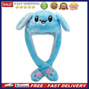 LED Glowing Cartoon Rabbit Hat Beanie Winter Plush Moving Bunny Ear Earflap