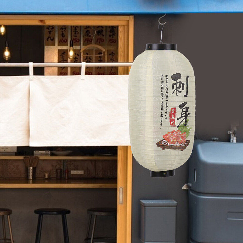 Waterproof 10 inch Japanese Style Cloth Lanterns Pub Restaurant Sign (C) Newly
