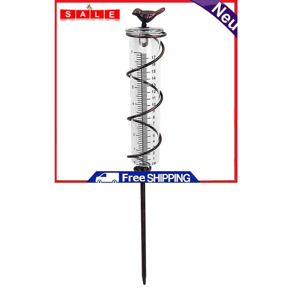 Glass Spiral Rain Gauge - Outdoor Yard Waterproof Hanging Decorative Rain Gauge