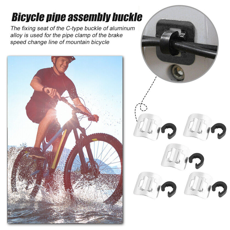 5pcs Bike Brake Line Assembly Buckle MTB Cycle Derailleur Cable Tube Fixed Ba
