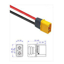 1pc XT60 Battery Male Plug Connector with Silicon 12 AWG Wire 30cm (A) Newly